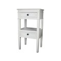 Houshtec Urban Designs 7733609 Erika 2-Drawer Middle Shelf Wooden Accent Side Table; White - 285 x 16 x 12 in. 7733609